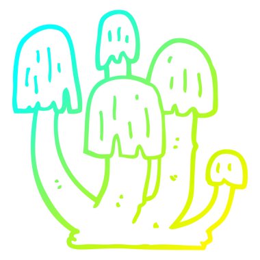 soğuk degrade çizgi çizim karikatür mantar