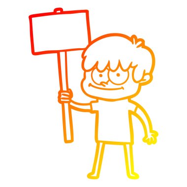 sıcak degrade çizgi çizim mutlu karikatür adam