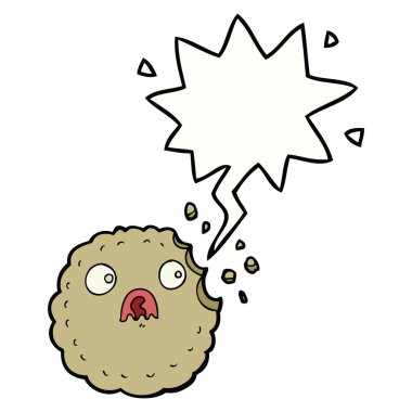 korkmuş çerez karikatür ve konuşma balonu