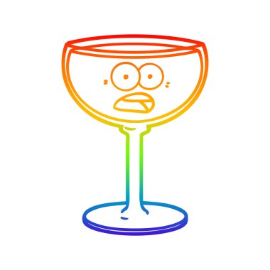 gökkuşağı degrade çizgi çizim karikatür şarap cam