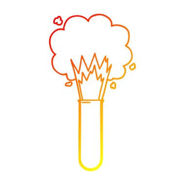 test t sıcak degrade çizgi çizim karikatür patlayan kimyasallar