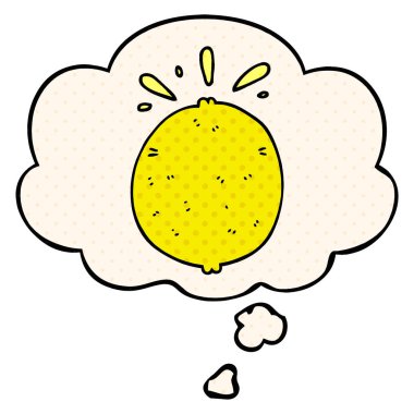 çizgi film limon ve çizgi roman tarzında düşünce balonu