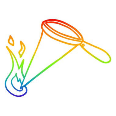 gökkuşağı gradyan çizgi çizim karikatür büyüteç büyüteç