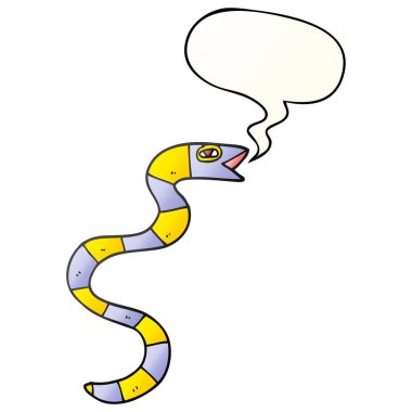 düzgün degrade tarzında karikatür yılan ve konuşma balonu