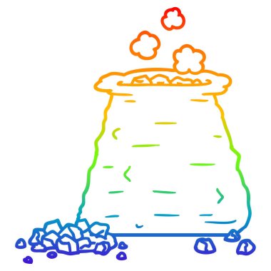 gökkuşağı degrade çizgi çizim karikatür çuval kömür