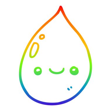 gökkuşağı gradyan çizgi çizim karikatür yağmur damlası