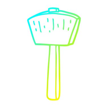 Cold gradient line drawing cartoon mallet vector