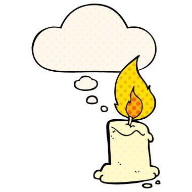 çizgi film mum ve çizgi roman tarzında düşünce balonu