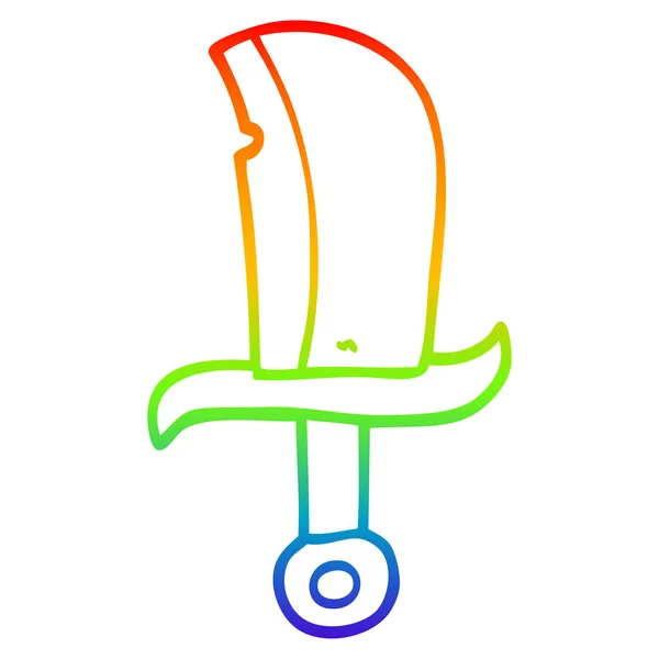 彩虹渐变线绘制卡通剑 — 图库矢量图片
