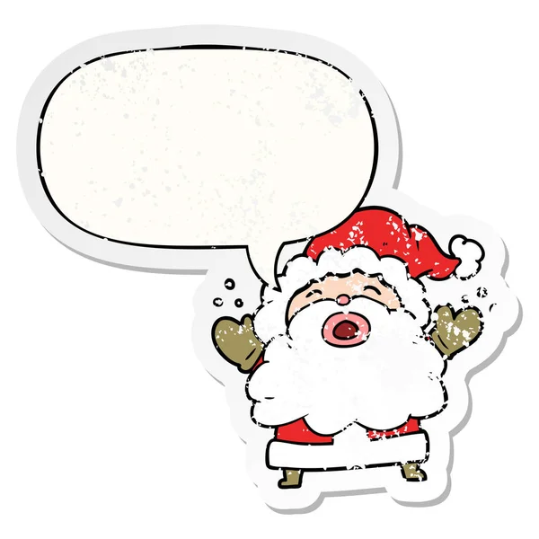 Dessin animé santa claus crier dans la frustration et bulle de la parole di — Image vectorielle