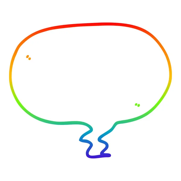 Arco iris gradiente línea dibujo dibujos animados voz burbuja — Vector de stock