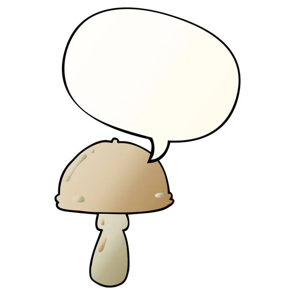 平滑渐变风格的卡通蘑菇和语音气泡 — 图库矢量图片