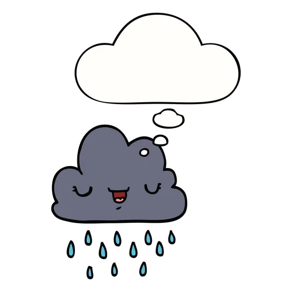 Nuvem de tempestade de desenhos animados e bolha pensamento —  Vetores de Stock