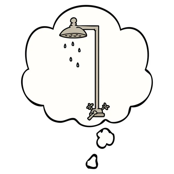 Kreslená sprcha a myšlenková bublina — Stockový vektor