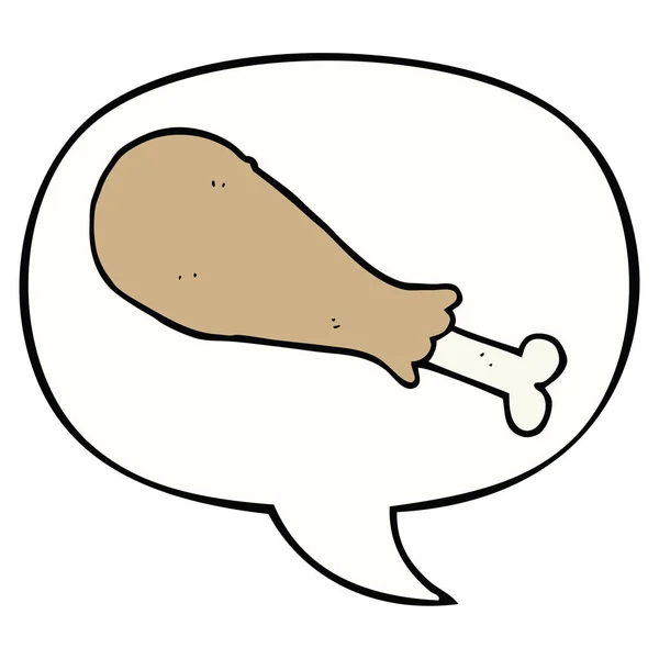 Karikatur Hühnerbein und Sprechblase — Stockvektor