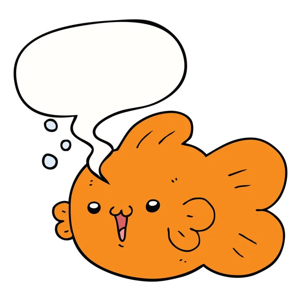 Bublina kreslených ryb a řeči — Stockový vektor