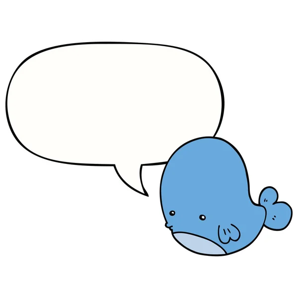 卡通鲸和演讲泡泡 — 图库矢量图片
