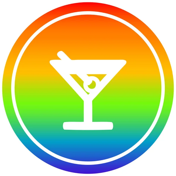 Cocktail avec circulaire olive dans le spectre arc-en-ciel — Image vectorielle