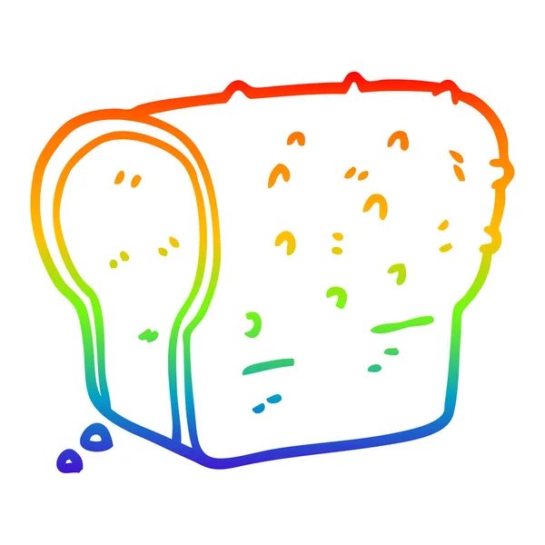 虹のグラデーションライン描画漫画全粒パン — ストックベクタ