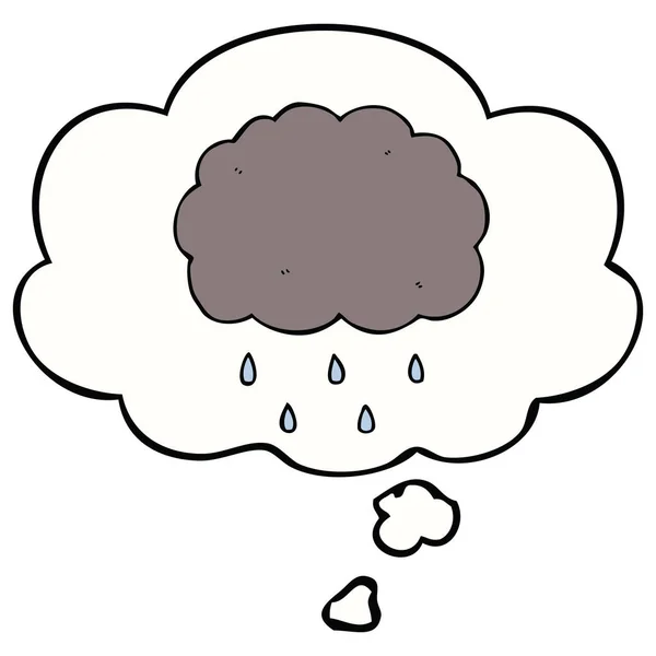 Nube del fumetto pioggia e bolla di pensiero — Vettoriale Stock