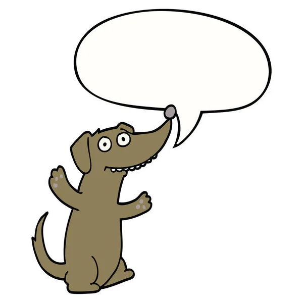Cartoon dog and speech bubble — Stock Vector