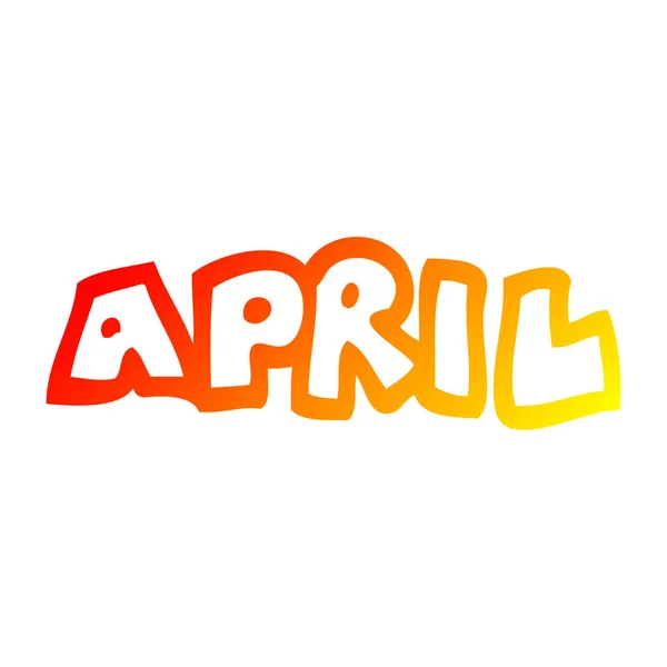 Теплый градиент рисунок мультяшный месяц апреля — стоковый вектор