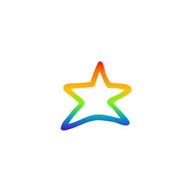 gökkuşağı gradyan çizgi çizim karikatür yıldız sembolü