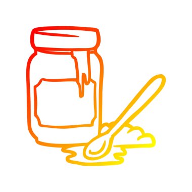 sıcak degrade çizgi bal kavanoz çizim