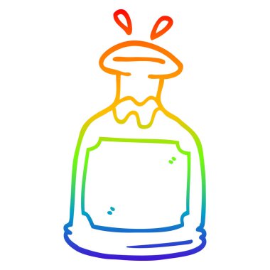 gökkuşağı gradyan çizgi çizim karikatür cam dekantör