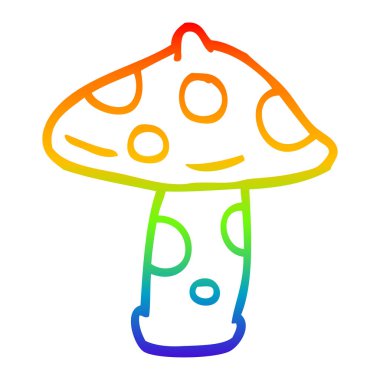 gökkuşağı gradyan çizgi çizim karikatür toadstool