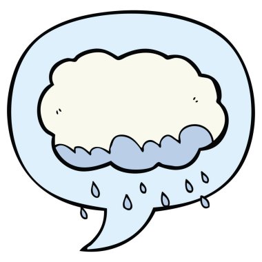 karikatür yağmur bulutu ve konuşma balonu