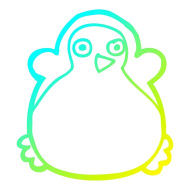 soğuk degrade çizgi çizim Karikatür penguen