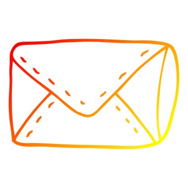 sıcak degrade çizgi çizim karikatür zarf