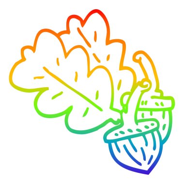 gökkuşağı gradyan çizgi çizim karikatür meşe palamudu