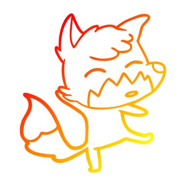 sıcak degrade çizgi çizim karikatür tilki