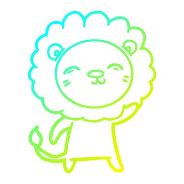 soğuk degrade çizgi çizim karikatür aslan