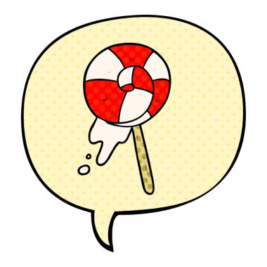 çizgi roman sty karikatür geleneksel lolipop ve konuşma balonu