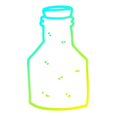 mantar ile soğuk degrade çizgi çizim karikatür eski seramik şişe