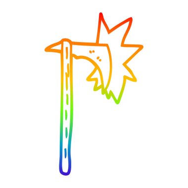 gökkuşağı gradyan çizgi çizim karikatür keskin balta