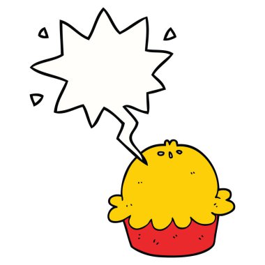 karikatür pasta ve konuşma balonu