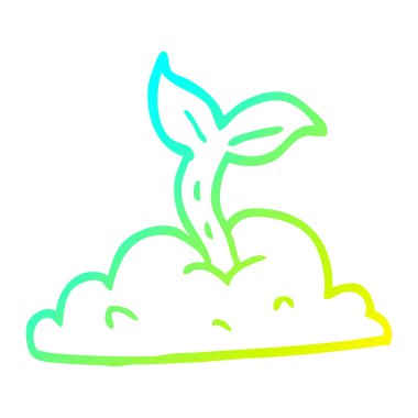 soğuk degrade çizgi çizim karikatür büyüyen fide