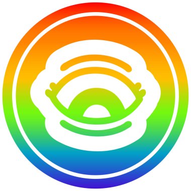 gökkuşağı spektrumunda bakan göz dairesel