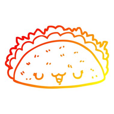 sıcak degrade çizgi çizim karikatür taco