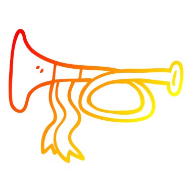 sıcak degrade çizgi çizim karikatür metal trompet