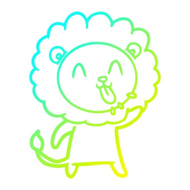 soğuk degrade çizgi çizim mutlu karikatür aslan