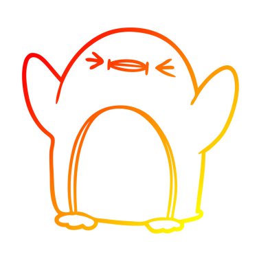 sıcak degrade çizgi çizim karikatür penguen