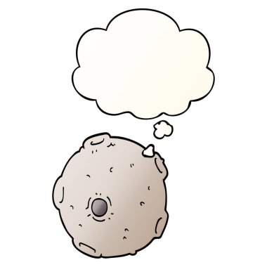 karikatür ay ve pürüzsüz degrade tarzında düşünce balonu