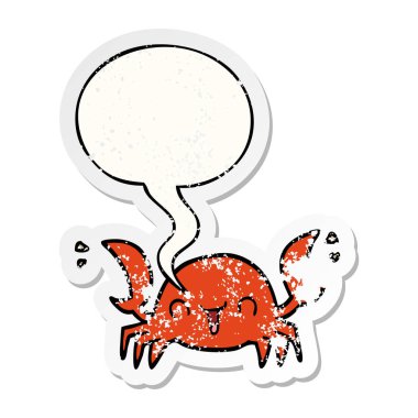 karikatür yengeç ve konuşma balonu sıkıntılı etiket