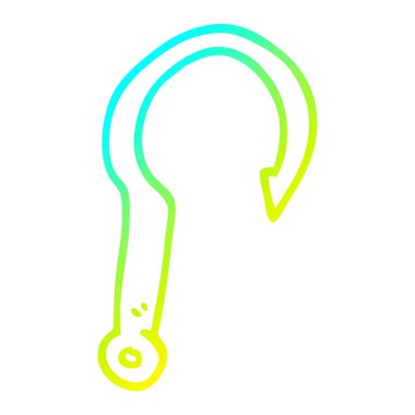 soğuk degrade çizgi çizim karikatür balık kanca