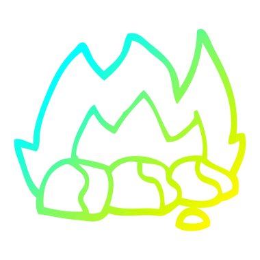 soğuk degrade çizgi çizim karikatür yanan kömürler